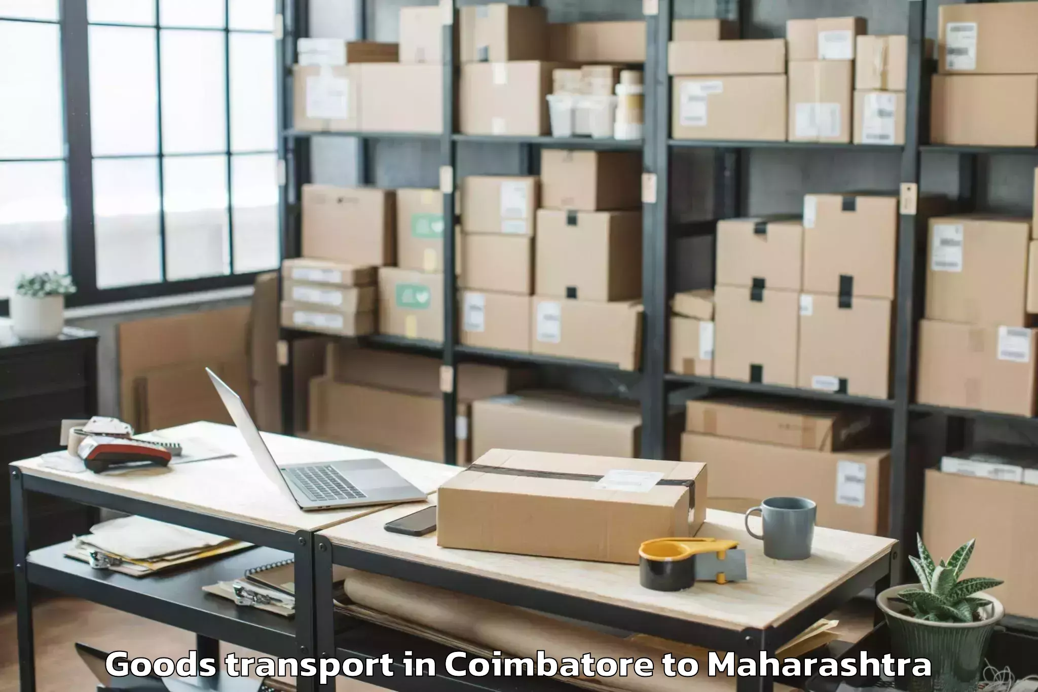 Top Coimbatore to Mumbai Airport Bom Goods Transport Available